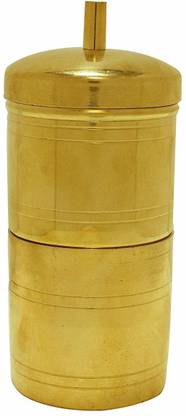 PRV BRASS South Indian Filter Coffee Drip Maker and two set Brass coffee Dabar set Indian Coffee Filter