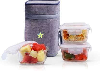Flipkart SmartBuy 3 Air Tight Glass Containers Lunch Box