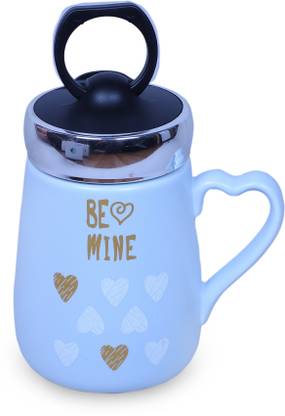 Ebun "Be Mine" Text Printed Tea Coffee With Lid Ceramic Coffee Mug