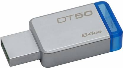 KINGSTON Data Traveler 50 64 GB Pen Drive Compatible with Laptop, Audio Player, Desktop Computer, Mobile, Gaming Console, Tablet, Television USB 3.1 Metal Case