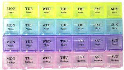 Lishonn 28 Days 4 Weeks for 7 Days Pill Storage Medicine Box Organizer Pill Box