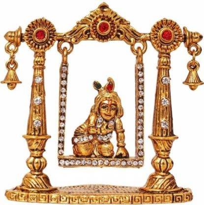 SHIVAYE COLLECTION Sikh God Bal Krishan jhula Car Dashboard Idol Handicraft Statue Spritual Puja Vastu - Religious Pooja Gift Item & Murti for Gurudwara / Temple / Home Décor Decorative Showpiece  -  10 cm