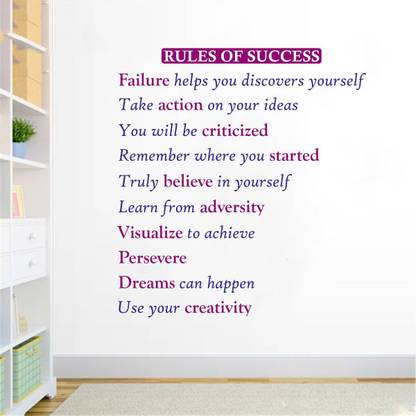 Decal O Decal 100 cm ' Rules of Success ' Wall Stickers (PVC Vinyl,Multicolour) Self Adhesive Sticker