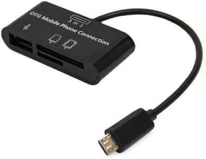 Lehza 3in1 USB Connection Kit HUB Sd MMC Tf Card Reader Adapter for OTG Mobile Phone 51615+02 Card Reader, USB Cable