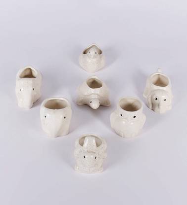 brightshop Ceramic Planter Pot Combo Set Different Animal Planter Ceramic Vase