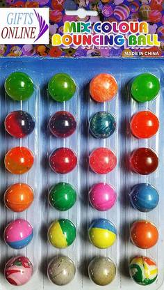 Jiada Colorful Bouncing Balls Stress Reliever Jumping Balls For Birthday Return Gif, Pack Of 24, Multicolour