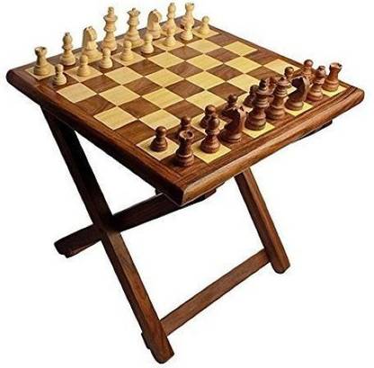 Kesha Spree Wooden Table Chess, 12-inch (Multicolour) - Premium Quality 30.48 cm Chess Board