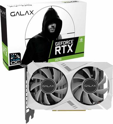 GALAX RTX 2070 White Mini (1-Click OC) 8GB GDDR6 256-bit Graphic Card GDDR5 8 GB NVIDIA Chipset 256 bit 1620 MHz Graphics Card