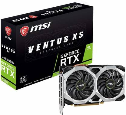 MSI GeForce RTX 2060 6GB GDRR6 192-bit HDMI/DP Ray Tracing Turing GDDR6 6 GB NVIDIA Chipset 192 bit 1300 MHz Graphics Card