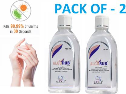alcorub NANZ HAND SANITIZER 100ml(Pack of 2) Hand Sanitizer Bottle
