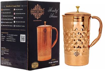 IndianArtVilla 1.5 L Copper Water Jug
