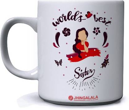 Jhingalala World Best Sister Printed Ceramic Coffee Mug