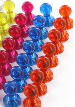 Perfect for Maps Refrigerators Whiteboards 48 Assorted Color Magnetic Map Pins /Office Pins