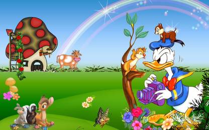 Donald Duck Chip And Dale | Cartoon Poster -Kids Poster Paper Print