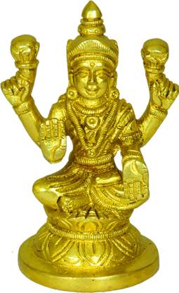 SAGAR LAXMI JI BRASS IDOL of 260 gram, 4 Inches Hieght Decorative Showpiece  -  10 cm