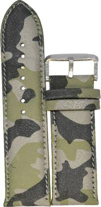 KOLET Padded Military Colour Green G20 22 mm Genuine Leather Watch Strap