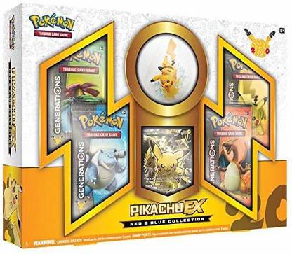 POKEMON Tcg: Collection Pikachu-Ex Card Game Red/Blue Party & Fun Board Game