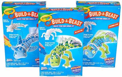 CRAYOLA Build A Beast Bundle, Model Magic Craft Kit, Steam/ Stem Lea