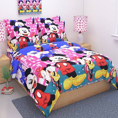 Ushanshi Creation 144 TC Polycotton Double Printed Flat Bedsheet