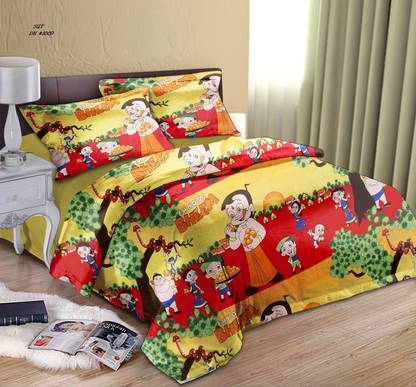 Makhija Polycotton Double Flat 1 TC Self Design Bedsheet