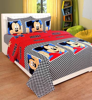 Ushanshi Creation 144 TC Polycotton Double Printed Flat Bedsheet