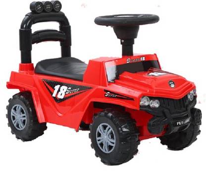 Happykids Super Baby Manual Push Ride On - Red Jeep Non Battery Operated Ride On