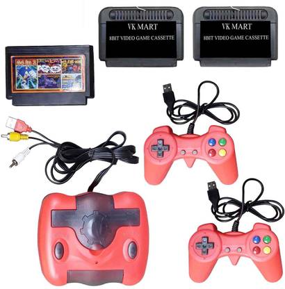 VK MART Grand Classic Game Red With 64 In 1 Game Cassett include And 2 More Cassett include NA GB with Sonic