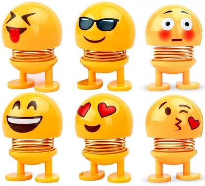 Wefuse Smiley Spring Bouncing Doll for Car Dashboard toy