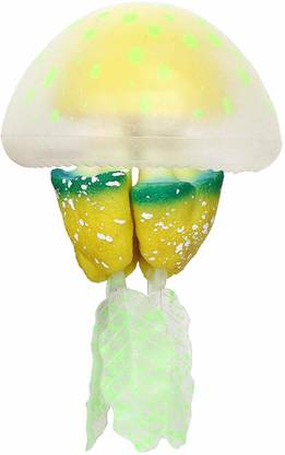 SRI Glowing Effect Artificial Jellyfish Ornament for Fish Tank with Invisible Line Suction Cup Laterite Unplanted Substrate