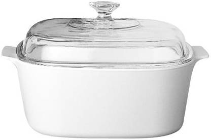 Corningware 3L with Covered Casserole Just White Square Bakeware Dish 1 Piece Cook and Serve Casserole