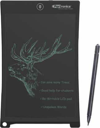 Portronics POR-233 Ruffpad 10 Plus Re-Writeable LCD Writing Pad with Content Safety Button 5 x 8.3 inch Graphics Tablet Connectivity - Wireless