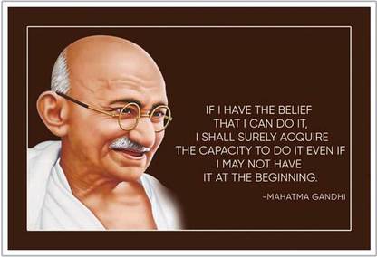 Mahatma Gandhi Motivational Thought Paper Poster Paper Print