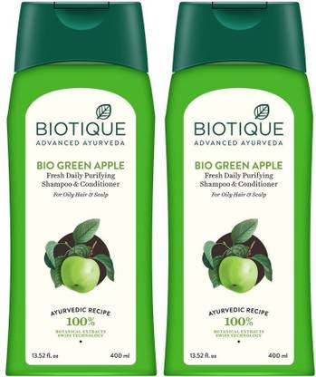 BIOTIQUE ग्रीन एप्पल शैम्पू और कंडीशनर -400 ml (2 का पैक)