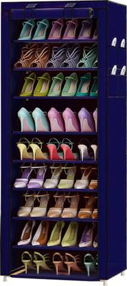 Sasimo 1-Door 9-Shelf Fabric Metal Collapsible Shoe Stand