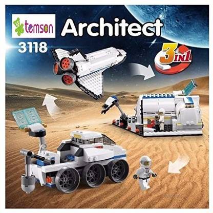TEMSON Architect Series 3 in 1 Educational Space Shuttle Explorer Blocks Learning