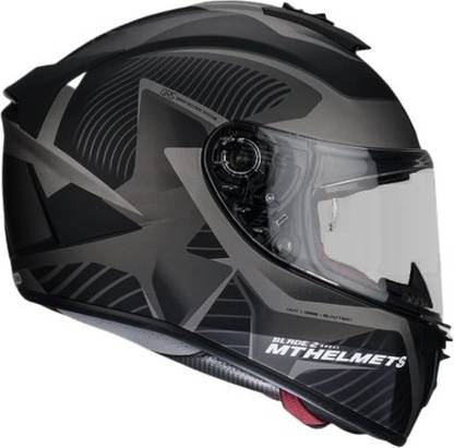 MT Blade 2SV Blaster Matt Helmet (Black & Grey) 60 cm Motorbike Helmet
