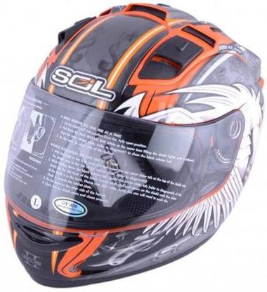 SOL sl 68s unicorn II Gloss Orange and Silver helmet_XL_62 Head circumference (cm) Motorbike Helmet