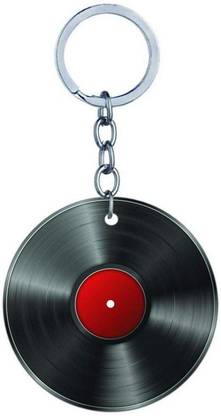 Surprisestore Record Player Designer Printed Keychain Key Chain