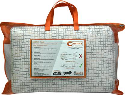 COMPHY Rectangular Memory Foam Geometric Sleeping Pillow Pack of 1