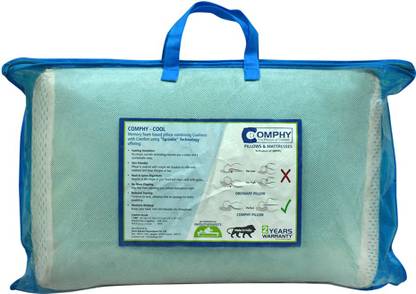 COMPHY Memory Foam Sleeping Pillow Pack of 1 Stripes Rectangular