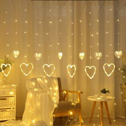MGS 138 LEDs 3.96 m Yellow Steady Heart Rice Lights