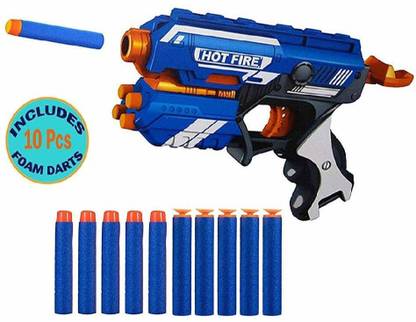 blaze storm Manual Soft Bullet Gun (Multi Color) Toy with 10 Foam Bullets for Kids Guns & Darts