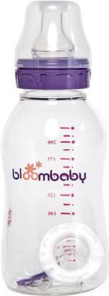 bloombaby Crystal Clear BPA Free Feeding Bottle with twin Anti-Colic Nipple - 225 ml