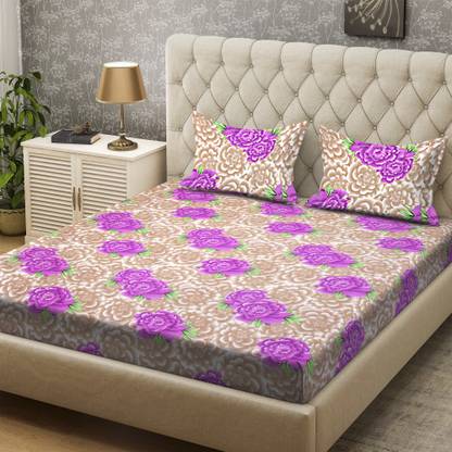 Bombay Dyeing Polyester Double Flat 136 TC Floral Bedsheet