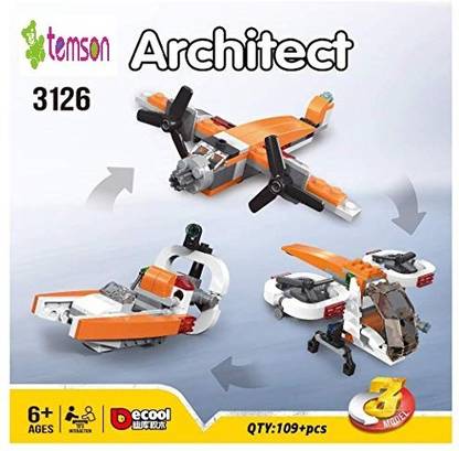 टेम्सन Architect Series 3 in 1 Educational Double Rotor Drone Blocks