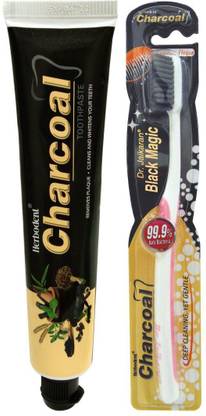 Herbodent Charcoal Toothpaste100gm With Charcoal Magic Soft Brush