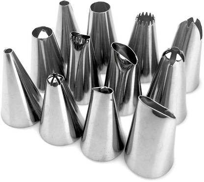 Lampiris 12 Piece/Set Rose Tulip Icing Piping Nozzle Cake Decorating Tip Tool Mold Kitchen Tool Set