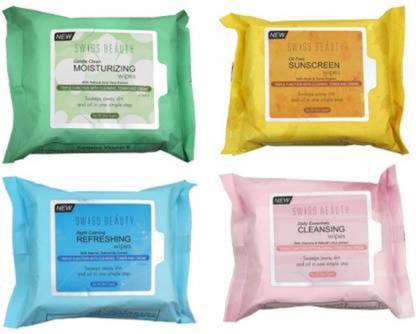 SWISS BEAUTY Sunscreen Wipes, Moisturizing, Cleansing Wipes, Refreshing Wipes Makeup Remover