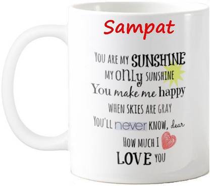 Exocticaa Sampat Love Romantic Quotes 71 Ceramic Coffee Mug