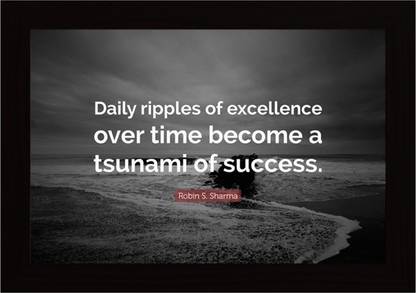 Tsunami Of Success Motivational Quote Framed Poster Paper Print